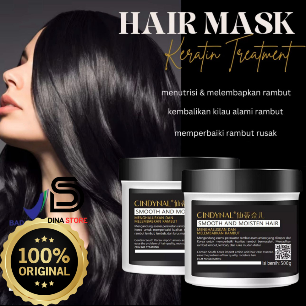 Jual Sudah Bpom Isi 500g Cindynal Hair Mask Smoothing Masker Keratin Treatmen Rambut Rusak Dan