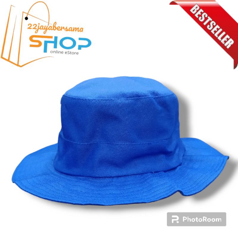 Jual Topi Rimba Biru Polos ukuran Dewasa Cowo Cewe | Shopee Indonesia