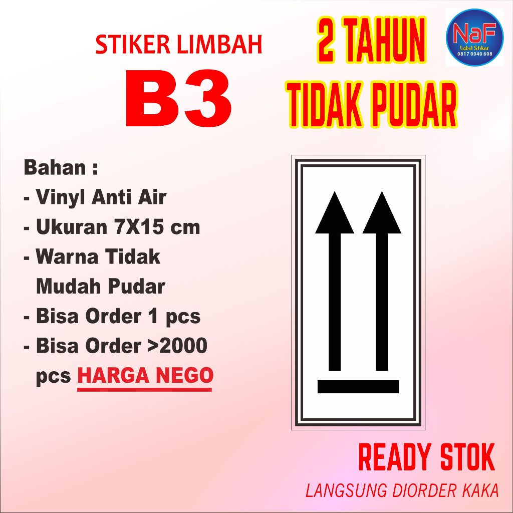 Jual Stiker limbah B3 label tanda simbol penunjuk tutup kemasan vinyl ...