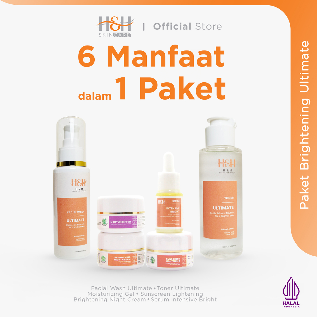 Jual H&H Paket Skincare Glowing Brightening Ultimate 6 In 1 (Facial