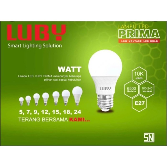 Jual Lampu LUBY PRIMA LED 5W 7W 9W 12W 15W 18W 24WAT Bohlam Cahya Putih ...