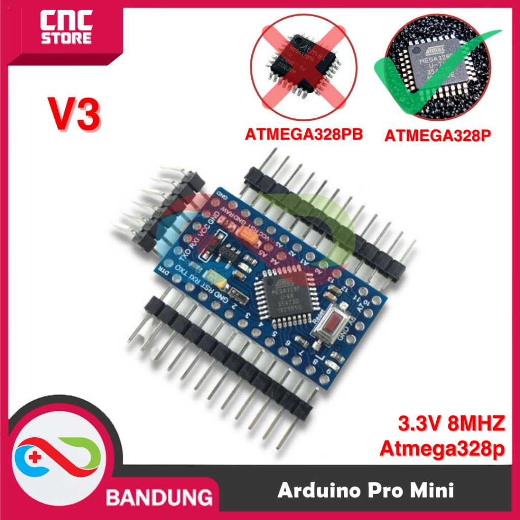 Jual ARDUINO PRO MINI 3.3V 8MHZ ATMEGA328 PROMINI V3 ATMEGA328P ...
