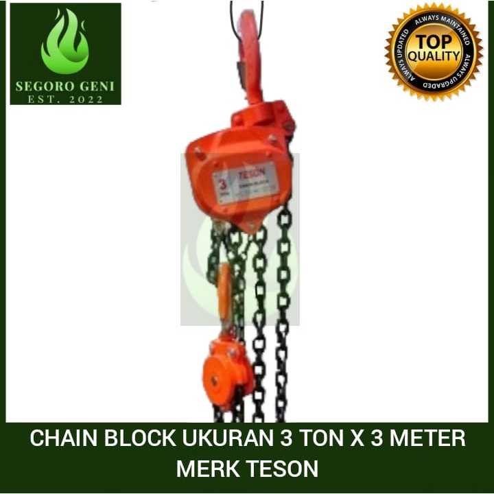 Jual Chain Block 3 T x 3 M / Chain Hoist 3 Ton x 3 Meter / Katrol 3T x