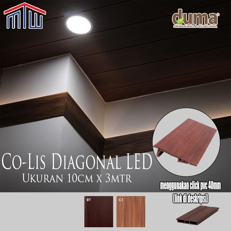 Jual Co Lis Diagonal LED Decor Wallpanel WPC DUMA Motif Kayu Anti rayap ...