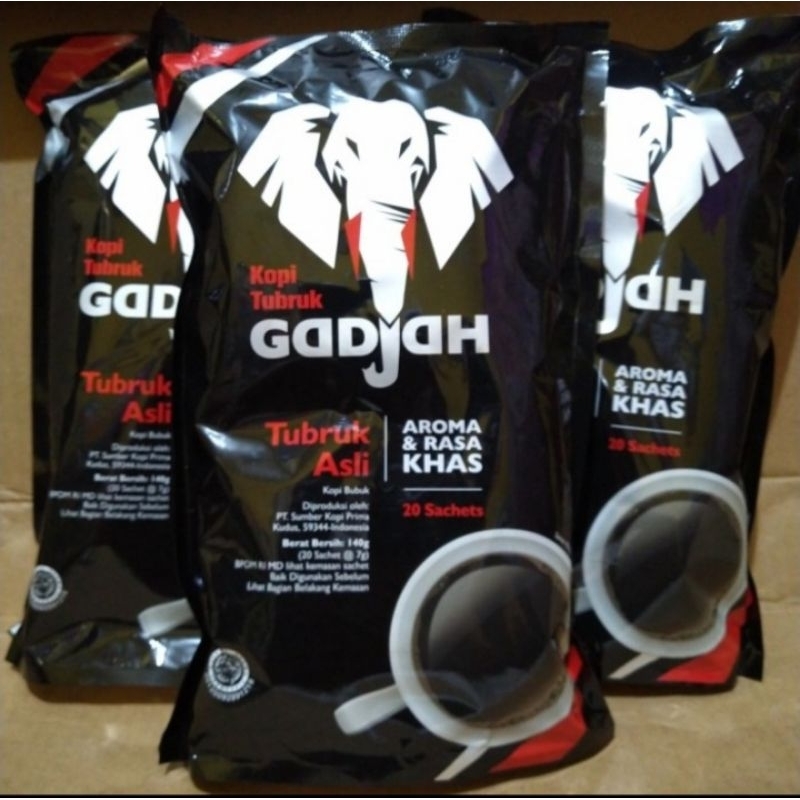 Jual Kopi Tubruk Gadjah isi 20 Sachet 6,5gr (tanpa gula) Shopee