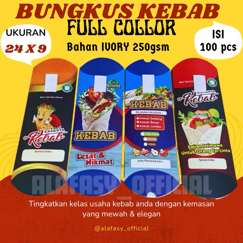 Jual Bungkus Kebab Dus Kebab Box Kebab Premium Full Color Bahan