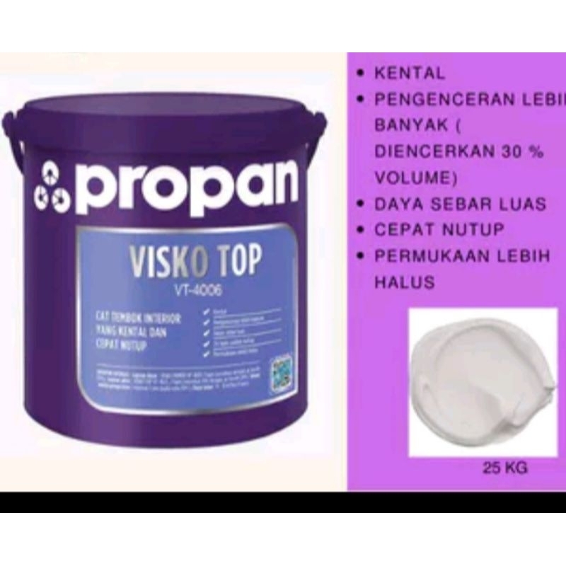 Jual Propan Visko Top Vt4006 Cat Dinding Dalam Murah Cat Plafon White Ready 25kg 9777