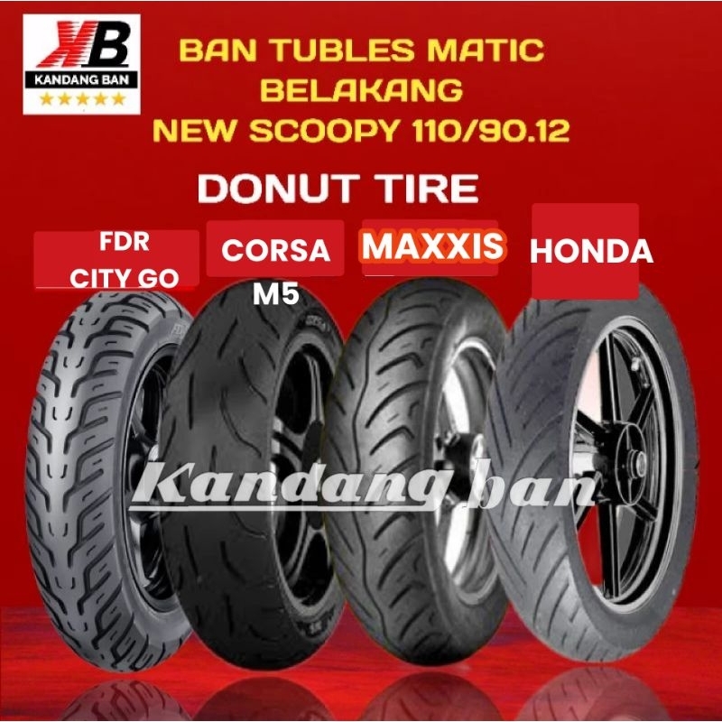 Jual BAN TUBLES DONAT NEW SCOOPY BAN BELAKANG UKURAN 110/90.12 MERK FDR ...