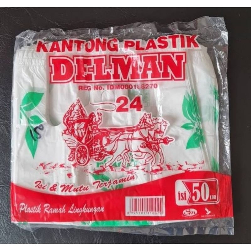 Jual Plastik Hd Kantong Kresek Delman Isi 50 Pcs Ukuran 24 Kantong Kresek Ramah Lingkungan