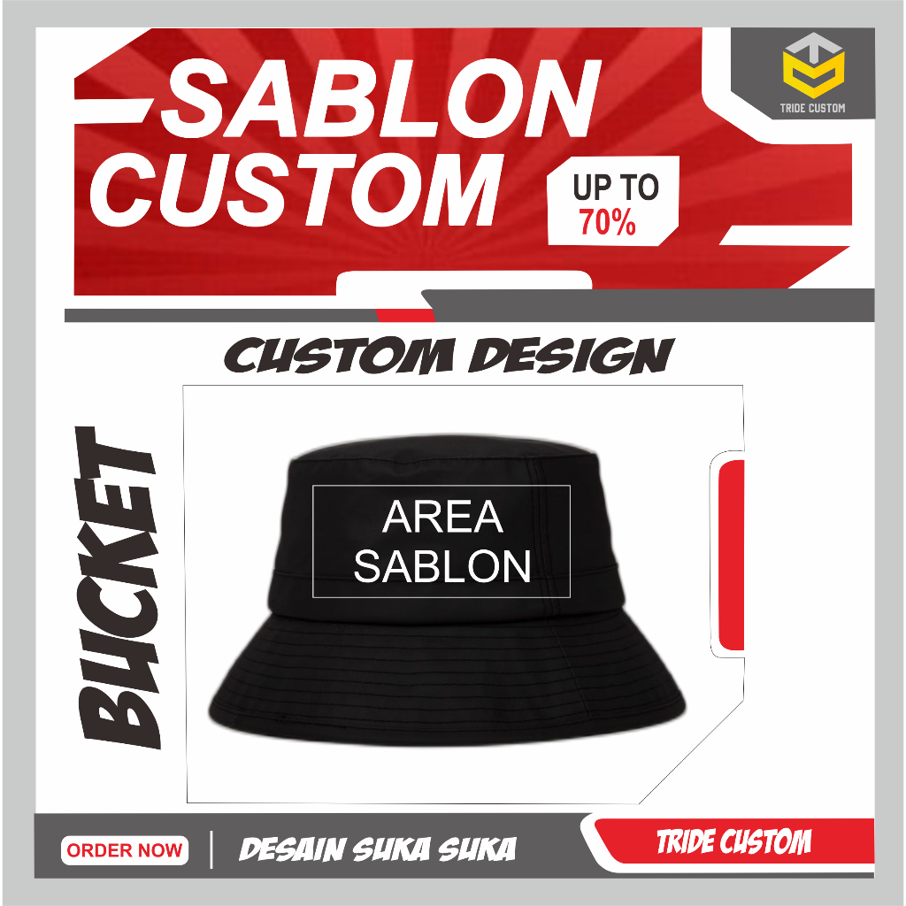 Jual BUCKET HAT CUSTOM TOPI BUNDAR SABLON SATUAN NAMA TULISAN GAMBAR ...