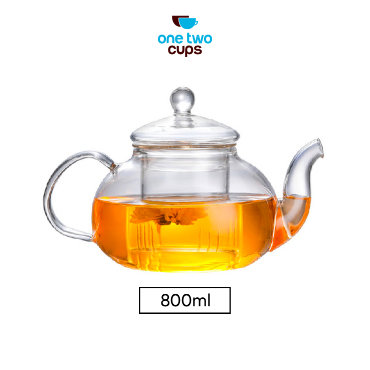 Jual One Two Cups Teko Teh Kaca Tahan Panas Dengan Saringan Teapot 800ml 8cv102 Shopee Indonesia 6389