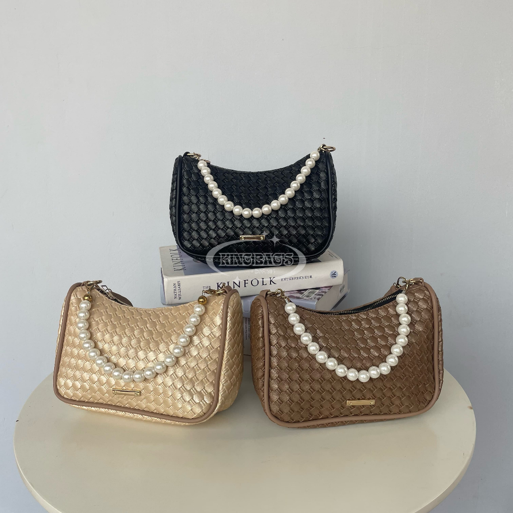 Jual Tas Shoulder WanitaTerbaru 3 in 1 Motif Anyam - Adara Bags