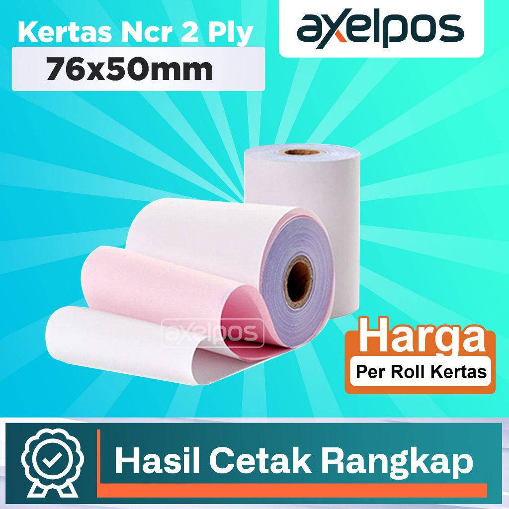 Jual Axelpos Kertas Struk HVS NCR 2 Ply / 2 Rangkap 75x60mm Untuk ...
