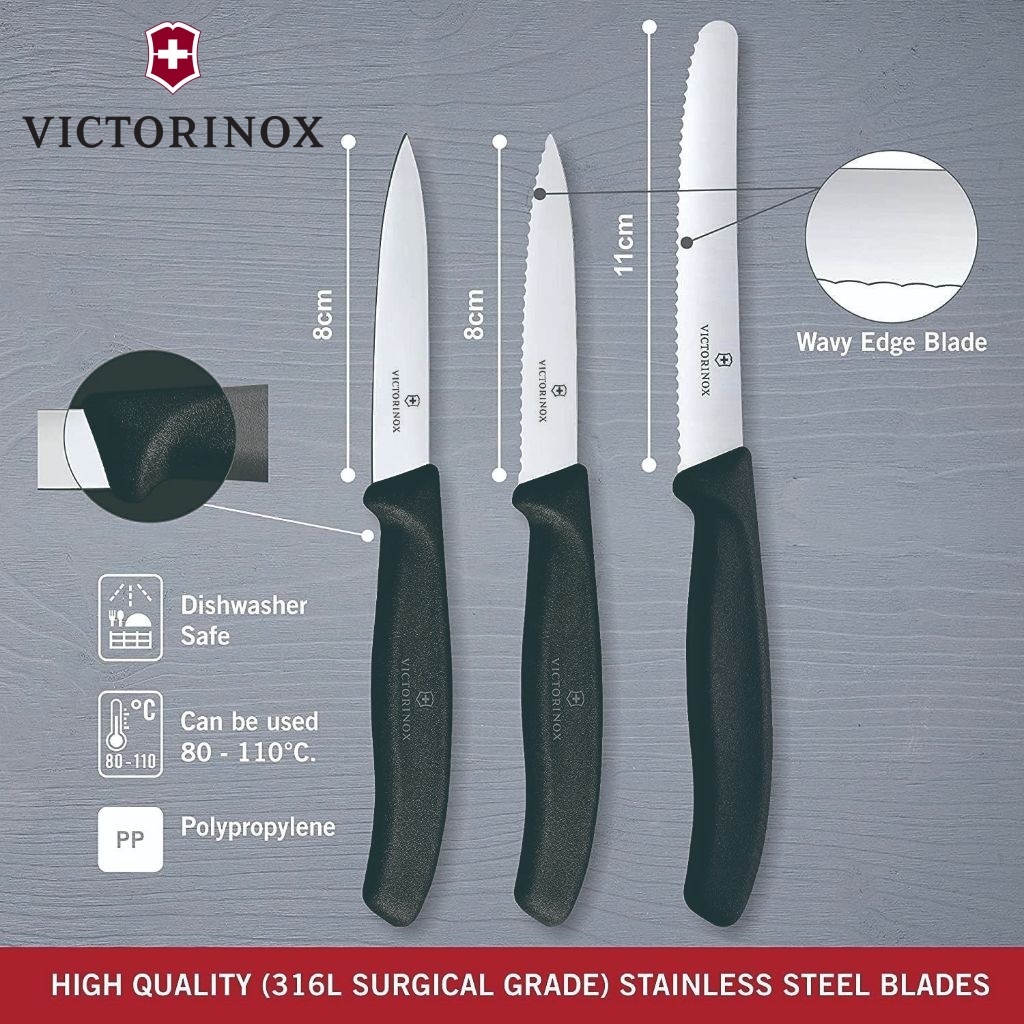 Jual Pisau victorinox swiss classic paring knife set 3 pieces original swiss 6.7113.3 Shopee Indonesia