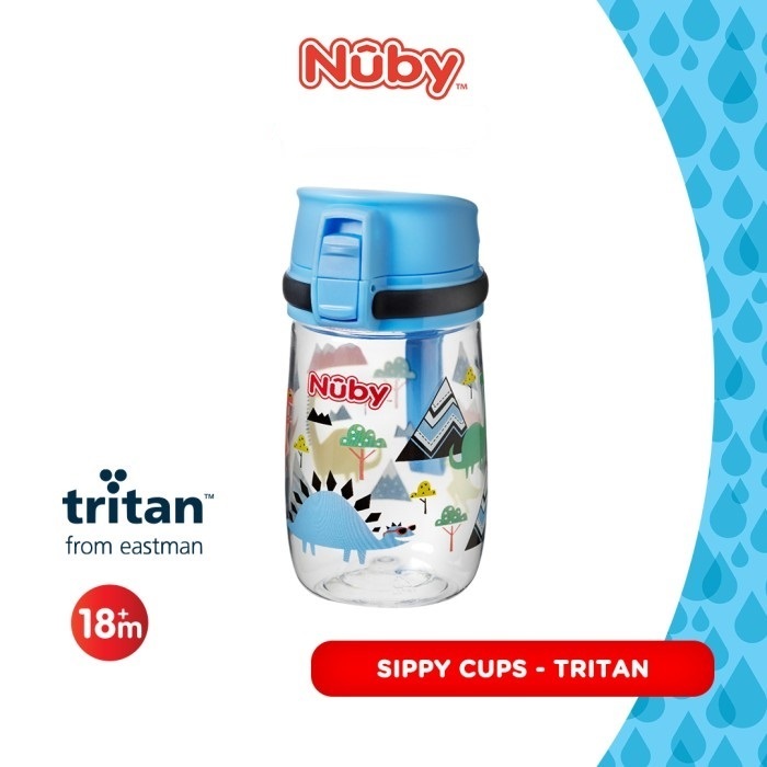 Jual Nuby Tritan Cup Flip 300ml COVER BOY GIRL NUETRAL Botol Minum