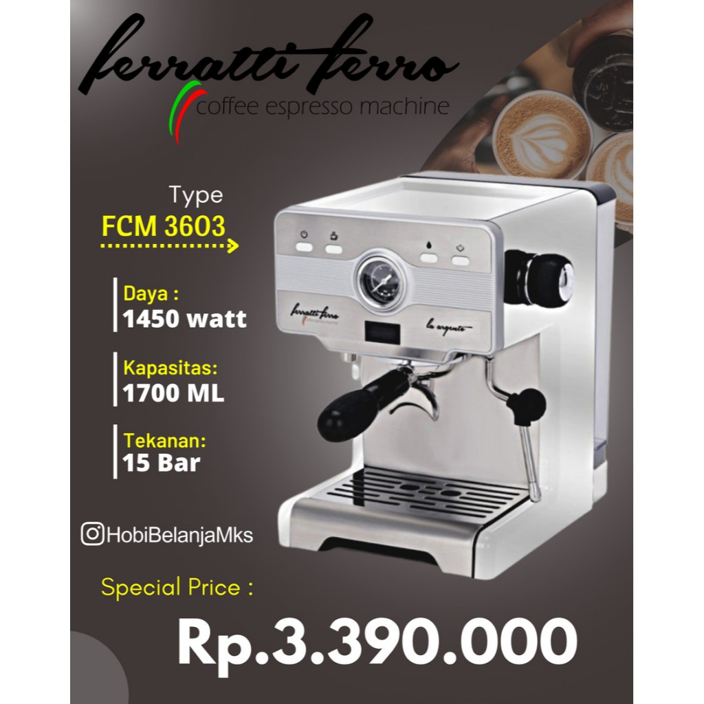 Jual Mesin Kopi Ferratti Ferro FCM3603 | Shopee Indonesia