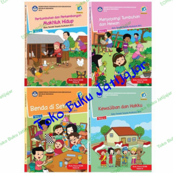 Jual Paket Buku Tematik SD MI kelas 3 semester 1 Tema 1 2 3 4 | Shopee ...