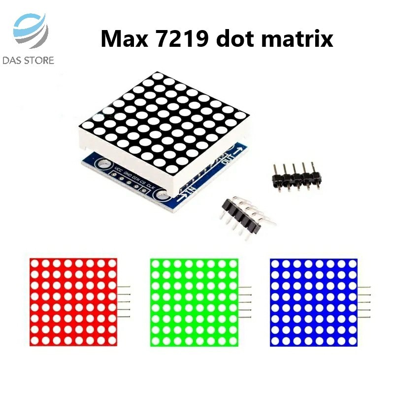 MAX7219 Microcontroller 4-in-1 Display LED Dot Matrix Module, Red/Blue/Green