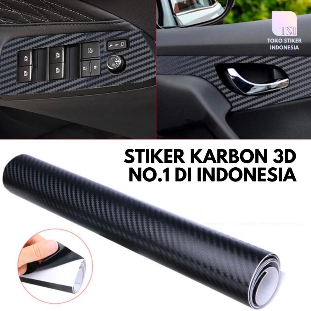 Jual Sticker Karbon 3d Hitam Doff 50 Cm Mobil Motor Skotlet Stiker