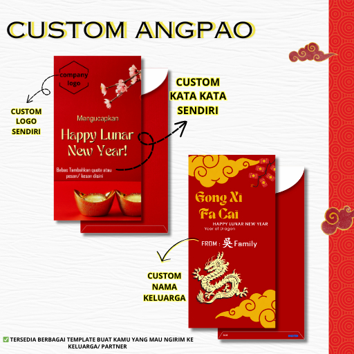 Jual Angpao Imlek Custom 2024 Tulisan Nama Marga Shio Naga Souvenir ...