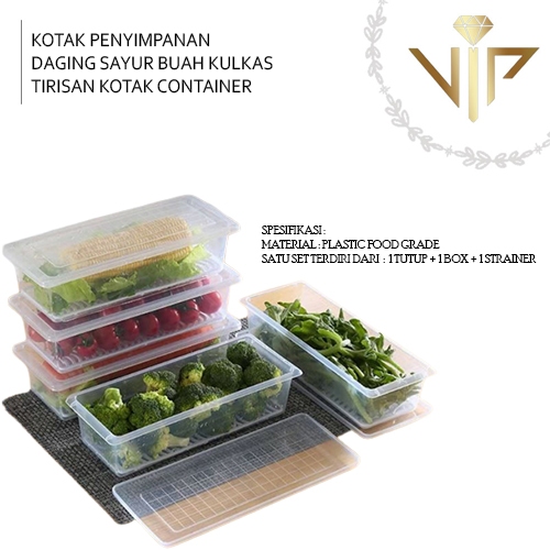 Jual VIP KOTAK PENYIMPANAN DAGING SAYUR BUAH KULKAS TIRISAN KOTAK ...