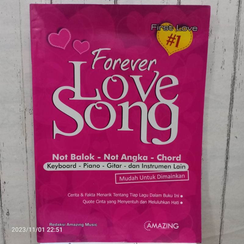 Jual ORIGINAL BUKU MUSIK FOREVER LOVE SONG First Love 1 Disertai Not