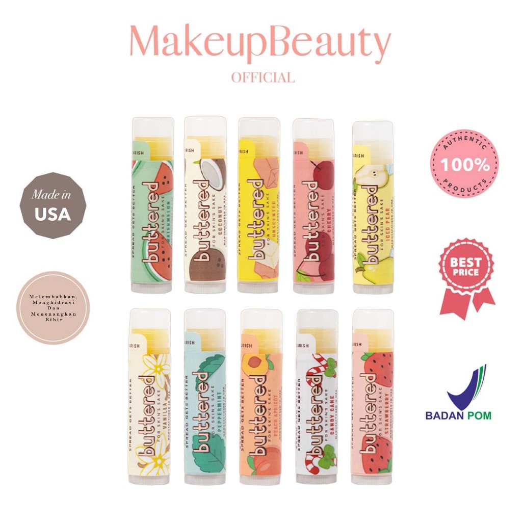 Jual BUTTERED Premium Lip Balm SPF 15 / Pelembab Bibir / Lip Care
