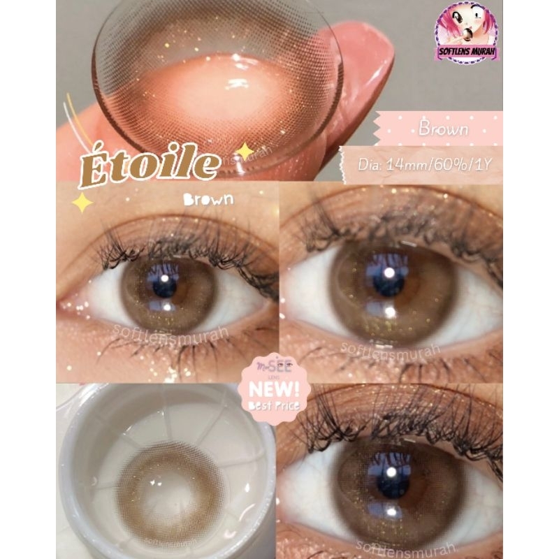 Jual NEW Softlens Etoile Brown affordable natural lens bagus banget