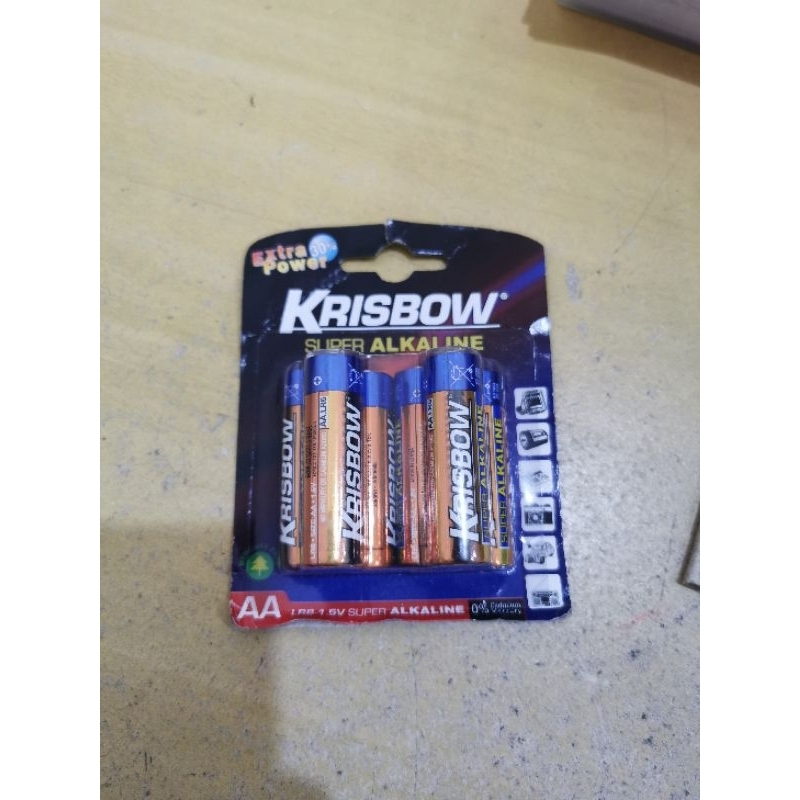 Jual BATERAI BATTERY KRISBOW SUPER ALKALINE AA ISI 6 BH ACE HARDWARE