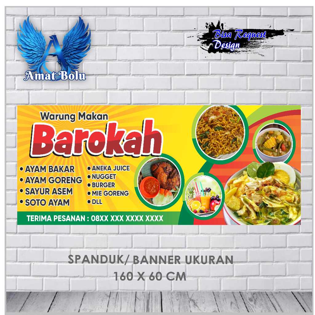 Jual BANNER MMT SPANDUK WARUNG SEDIA AYAM BAKAR SAYUR ASEM ANEKA JUICE ...