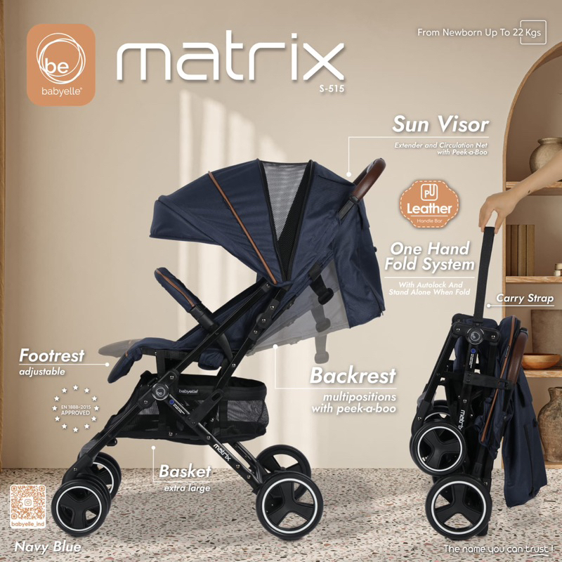 Jual Stroller Baby Elle Kereta Dorong Bayi BabyElle 515 Matrix Bisa Gojek Shopee Indonesia