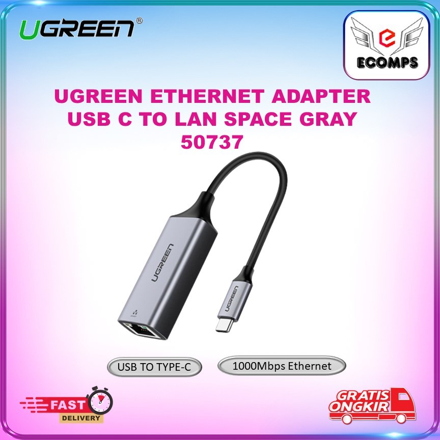 Jual UGREEN ETHERNET ADAPTER USB C TO LAN SPACE GRAY 50737 | Shopee ...