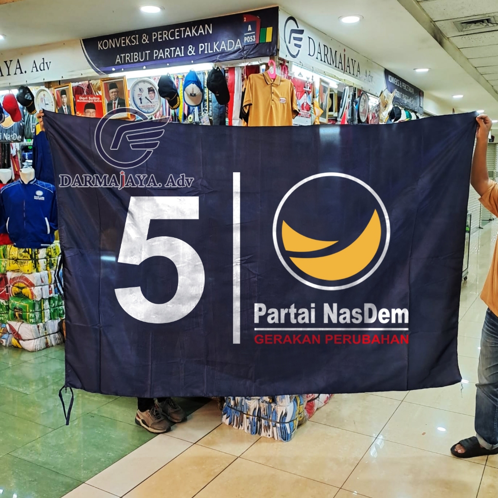 Jual Bendera Partai Nasdem 150x225 Cm Shopee Indonesia