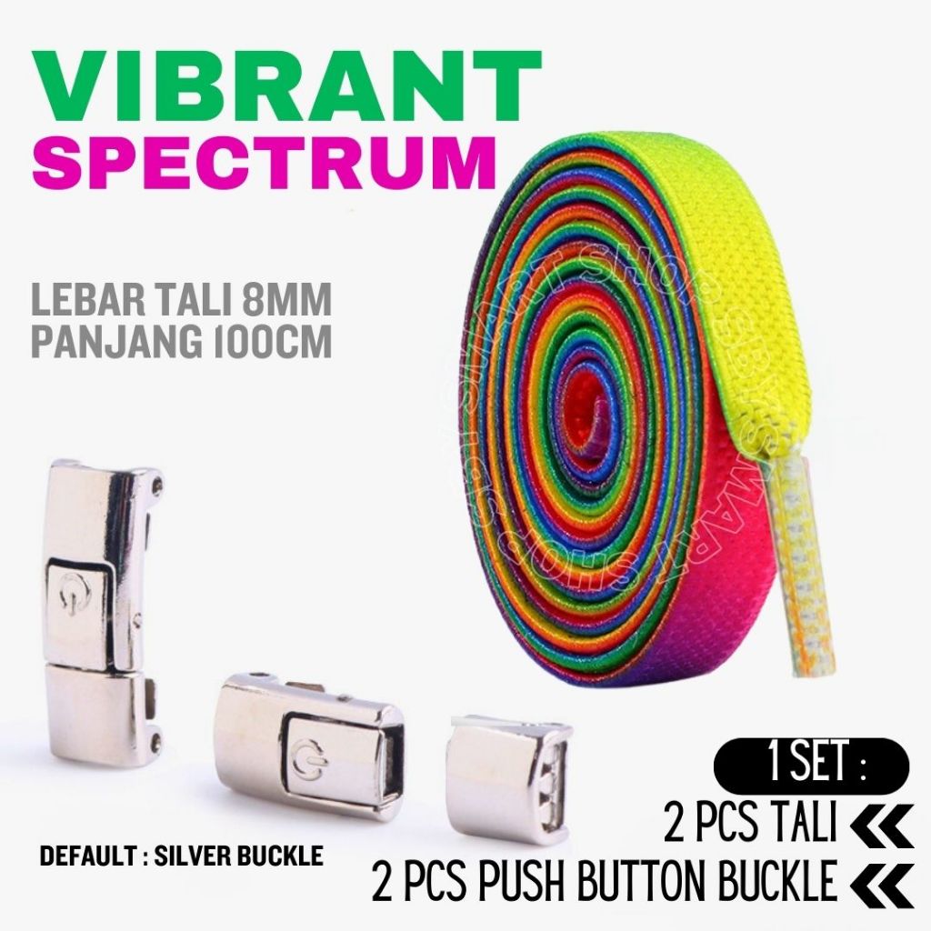 Jual (N) SUPER KEREN Tali Sepatu Elastis 8mm Dengan Pengait Tombol Push ...