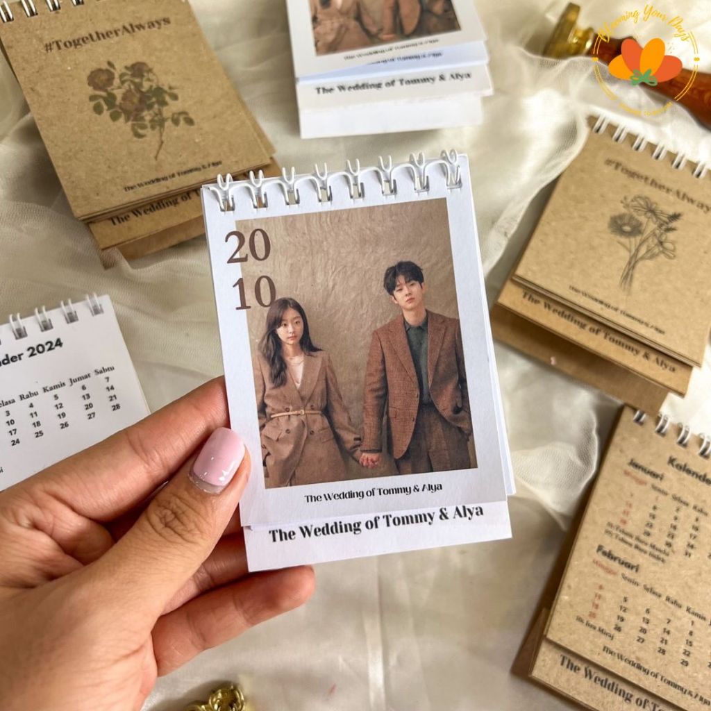 Jual bloomingyourdays Kalender duduk mini custom foto vintage rustic