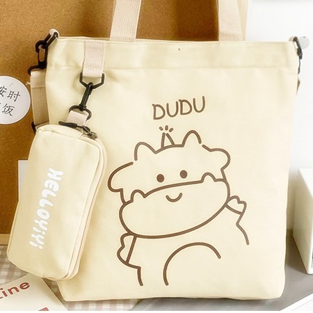 Shoplens_Bag Tas Tote Bag Wanita Resleting Ber Anak Terbaru Aesthetic  DUDU Kekinian Korea Style