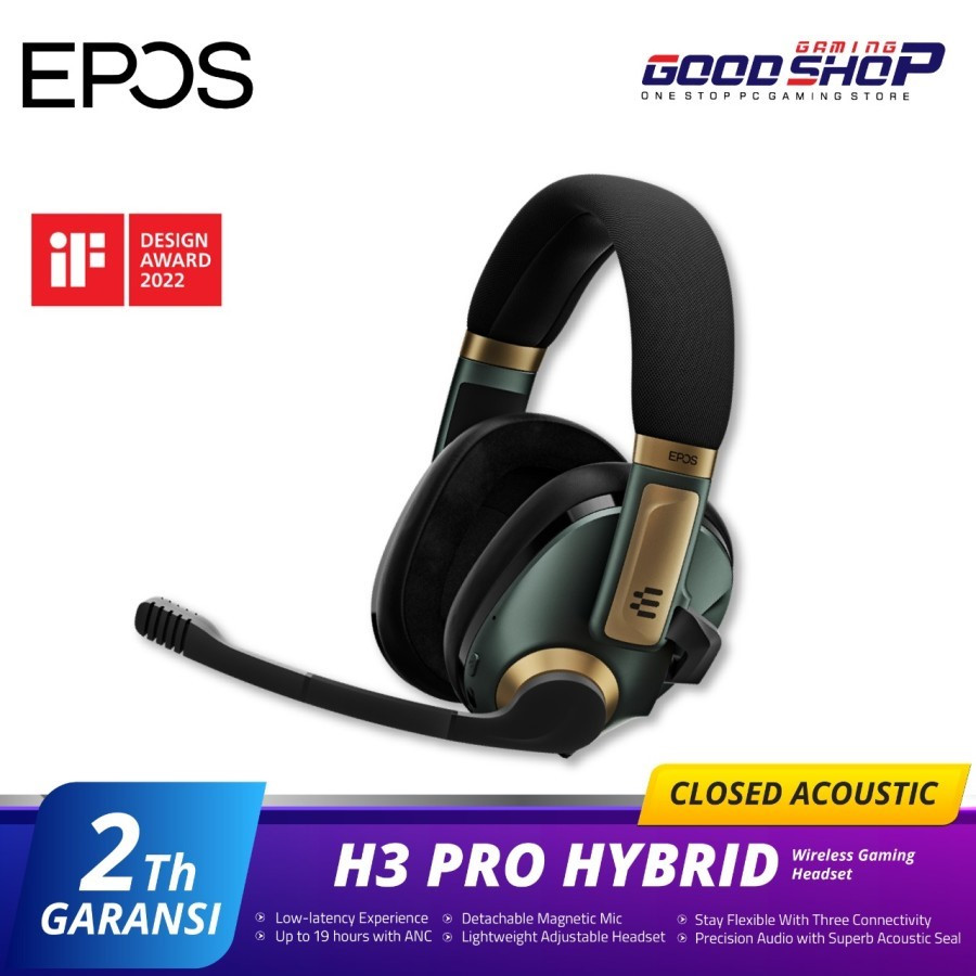 Jual EPOS H3 PRO HYBRID GREEN - Closed Acoustic Bluetooth - Gaming ...