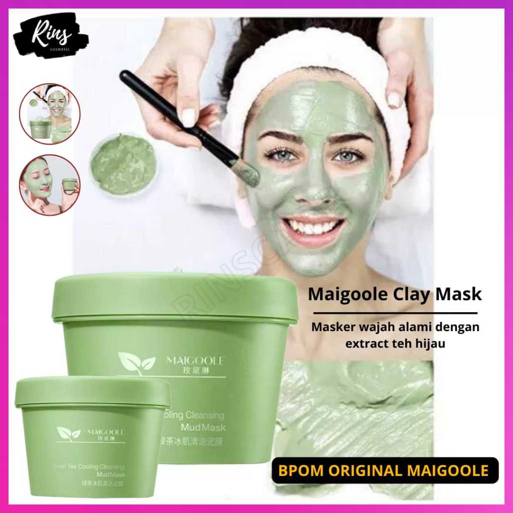 Jual Original Maigoole Green Tea Clay Mask Masker Wajah Green Tea Cooling Cleansing Mud Mask