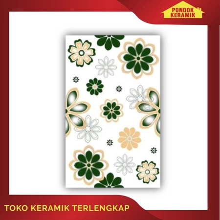 Keramik Dinding Pegasus 25x40 Bonanza Green Motif Bunga-Bunga