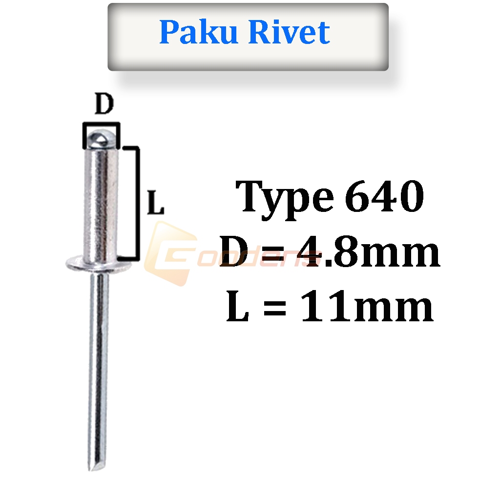 Jual Paku Rivet Paku Keling 640 4.8mmx11mm | Shopee Indonesia