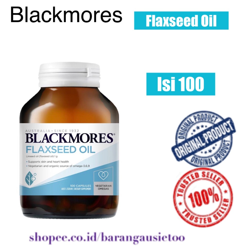 Jual Blackmores Flaxseed Oil 1000mg Omega3 Vegetarian 100 Capsules