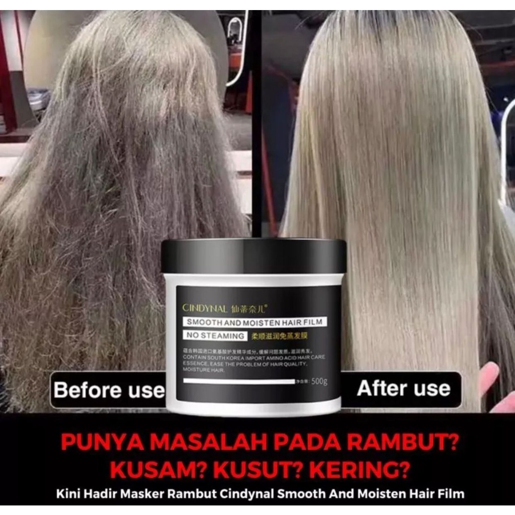 Jual BPOM Cindynal Hair Mask Smoothing Keratin Treatmen Rambut Rusak ...