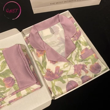QHST Piyama Satin Baju Tidur Wanita Setelan Import Piyama Wanita Baju Tidur Cewek