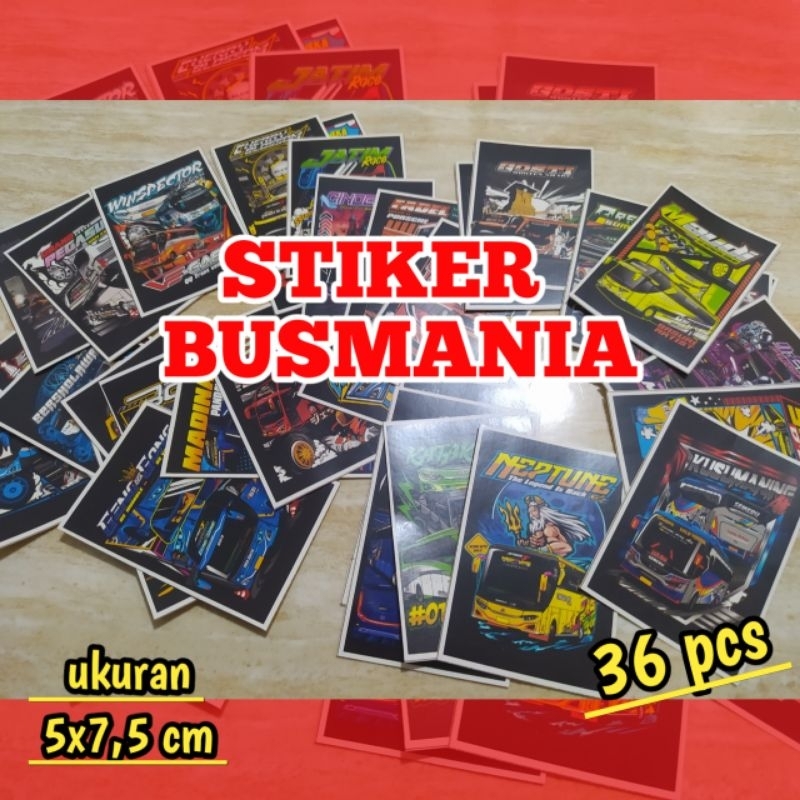 Jual (isi 36pcs)CETAK STICKER BUSMANIA / STICKER BUS BASURI / STICKER ...