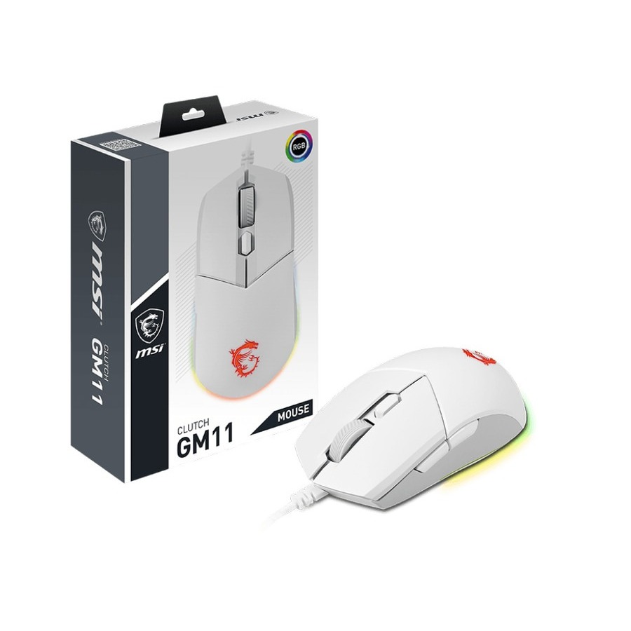 Jual MSI CLUTCH GM11 White Wired RGB Gaming Mouse Shopee Indonesia