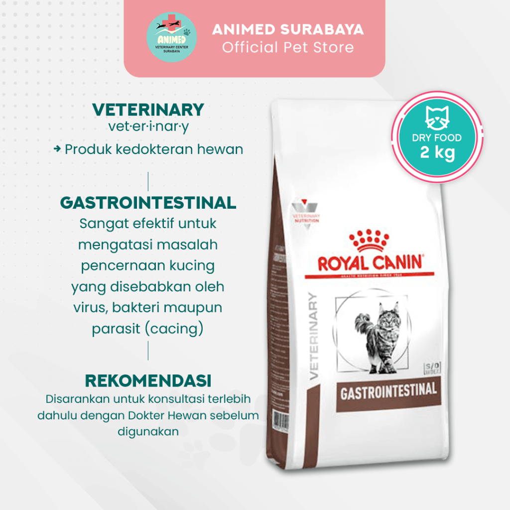 Jual Royal Canin Dry Food Gastrointestinal Cat 2 kg Adulth Animed Surabaya Shopee Indonesia