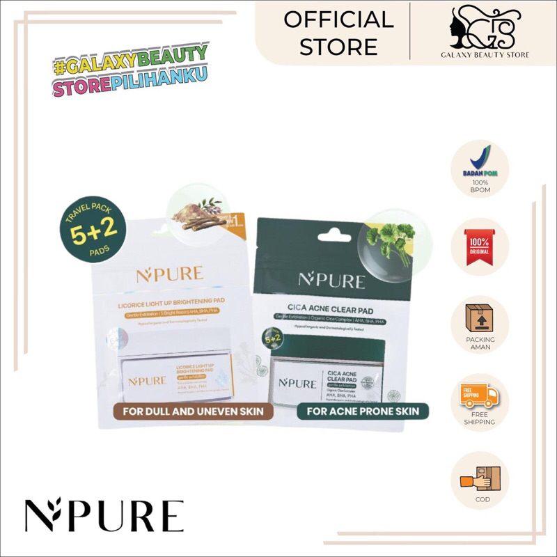 Jual NPURE CICA CLEAR PAD SACHET / NPURE LICORICE LIGHT UP BRIGHTENING