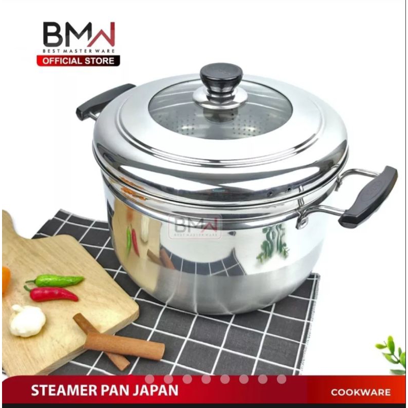 Jual Panci Kukus Japan 30cm merk BMW / Steamer Pan Japan 30cm Stainless