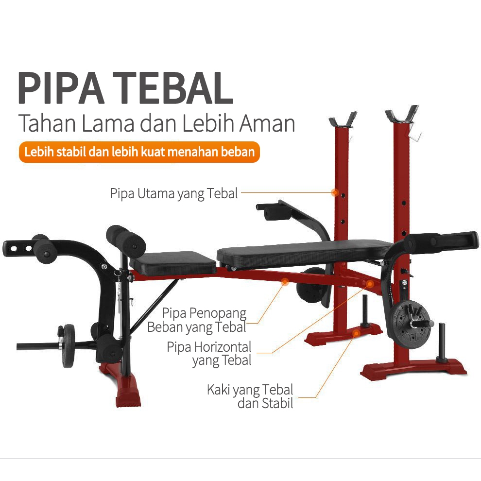 Jual Bench Press Besa Adjustable Multi Gym Weight Bench Barbell Alat ...