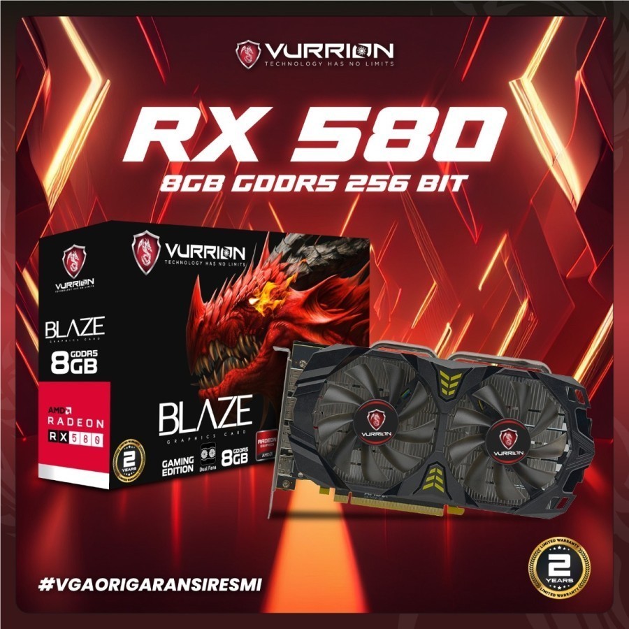 Jual VGA RX580 VURRION RX 580 8GB GDDR5 256-bit | Shopee Indonesia